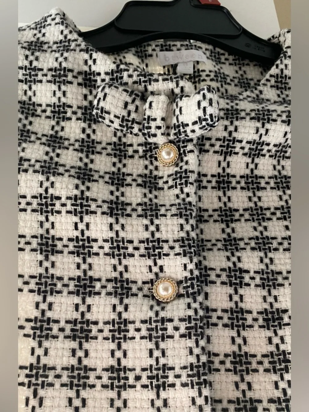 btween Black & White Houndstooth Cropped Jacket and skirt. (Set) - Picture 11 of 12